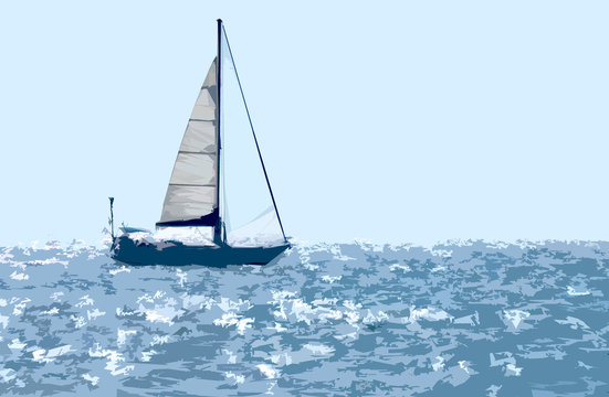 Sailboat on the sea illustration