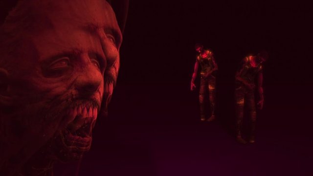 Animation of Screaming Evil Demon - Horror Zombie with Effects, mixed media of two CG