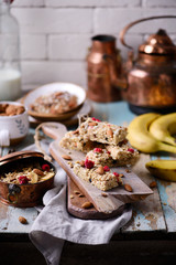 Homemade  granola with superfood. style vintage.