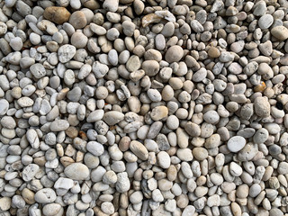 White pebbles stone texture and background