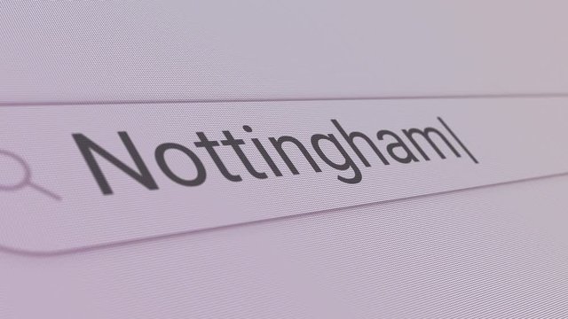 Nottingham Search Bar Close Up Single Line Typing Text Box Layout Web Database Browser Engine Concept