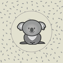  Sticker koala. Phascolarctos cinereus. Animals of Australia. Baby koala icon. Marsupials animals.