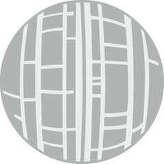  Decorative  ball with stripes in gray tones.