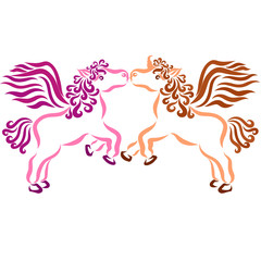friendship or love, cute horse and unicorn