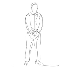 continuous line drawing, man, guy