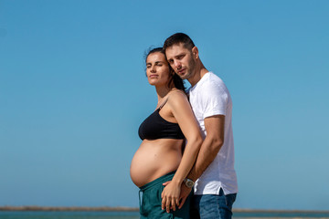 Pregnant happy couple