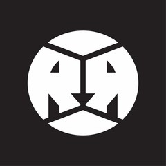RR Logo monogram with piece circle ribbon style on black background