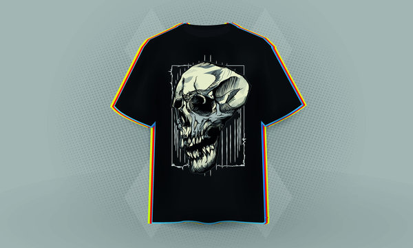 skull hand background design for t-shirt design