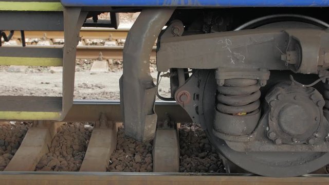 The train sewer canalization excrement pipe pollution sewerage on railway station platform