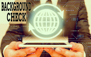 Handwriting text Background Check. Conceptual photo investigation into a demonstrating s is origins...