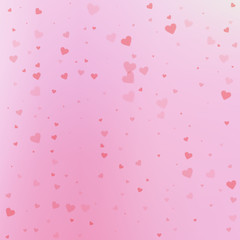 Red heart love confettis. Valentine's day falling 