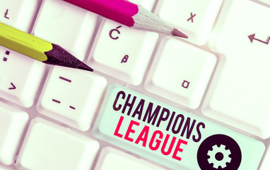 Conceptual hand writing showing Champions League. Concept meaning Yearly football competition from...