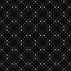 Geometrical monochrome circle pattern background - black white vector graphic design from dots and circles