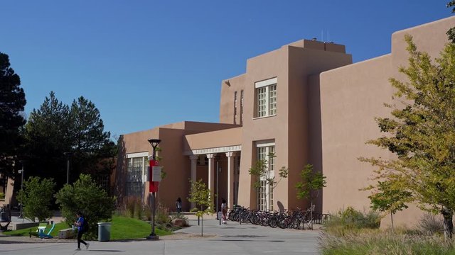 Zimmerman Library of the beautiful campus of The University of New Mexico