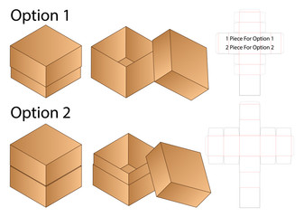 Box packaging die cut template design. 3d mock-up