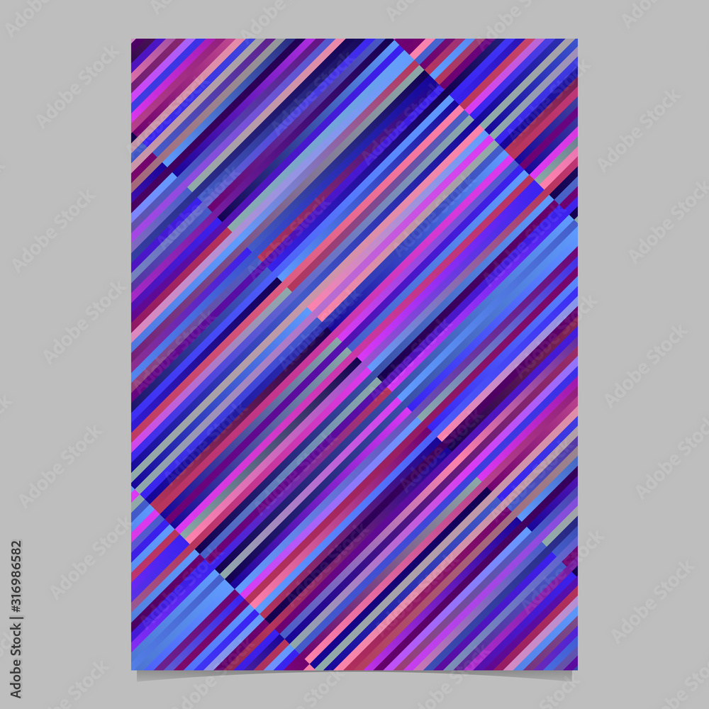 Poster modern gradient colorful geometrical diagonal stripe page background - abstract vector template