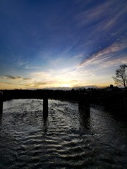 Fototapeta premium Sunrise over the River Ribble, Preston 