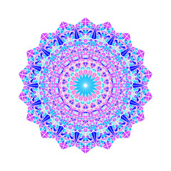 Colorful ornate mosaic triangle pattern mandala - circular abstract round vector element
