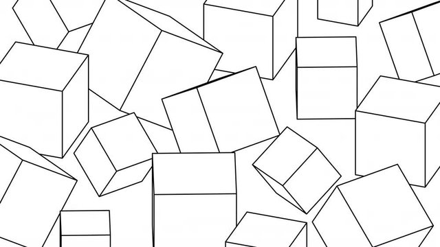 Abstract background with rotating cubes, seamless looped 4k animation