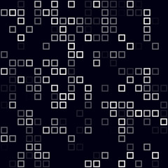 Digital background. Sparse pattern of frames. White colored seamless background. Modern vector illustration.