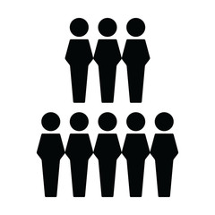 Management icon vector male group of people symbol avatar for business team in flat color glyph pictogram illustration