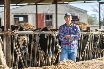 Portrait of a man on livestock ranches.