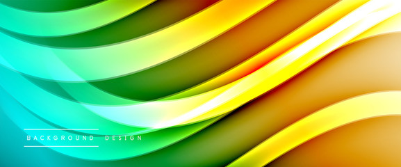 Dynamic trendy fluid color gradient abstract background with flowing wave lines. Vector Illustration