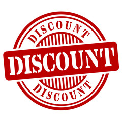 Discount Stamp. Round vector red Badge.