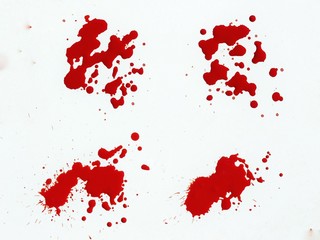 red blot on white background