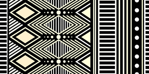 Nahtloses Muster des kreativen ethnischen Artvektors. Einzigartige geometrische Vektor bunte Zeichnung. Perfekt für Bildschirmhintergrund, Website-Hintergrund, Geschenkpapier, Tapeten, Textil- und Oberflächendesign.