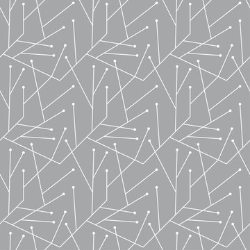 Decorative Scandinavian geometric modern pattern for the background, tile and textiles. It is assembled from modular parts. Vector. Seamless.