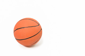 One basketball ball on a white background