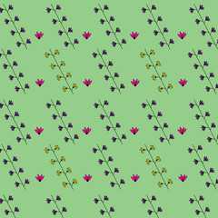 abstract seamless floral pattern with blue background.