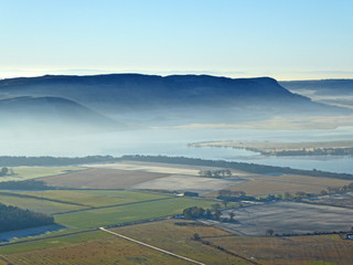 Morning mist over Loch Leven, Scotland	