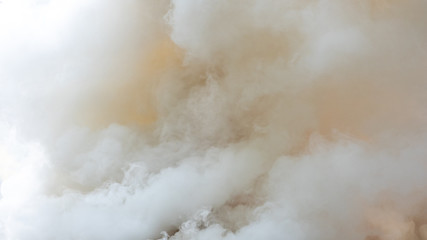 Fond de fumée blanche, fond de brouillard ou de fumée, fond abstrait de smog.