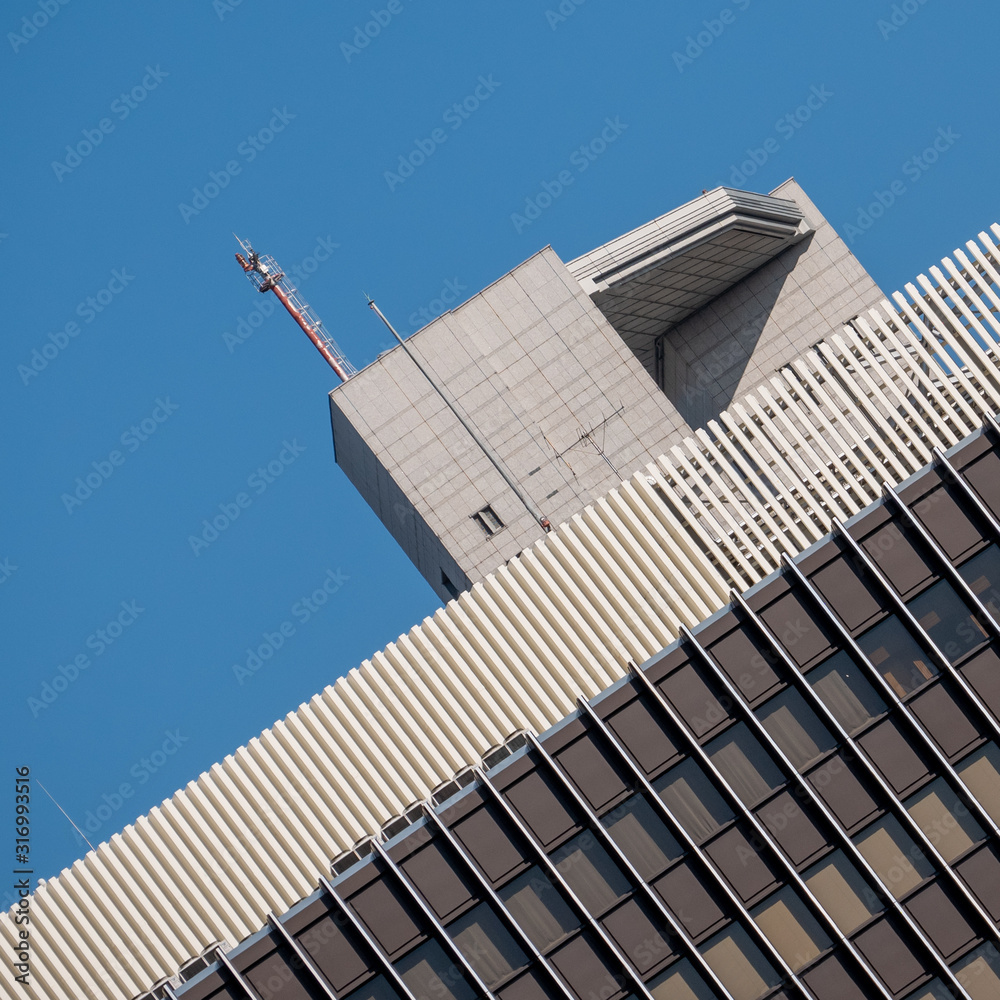 Fototapete abstract background architecture lines. modern architecture detail