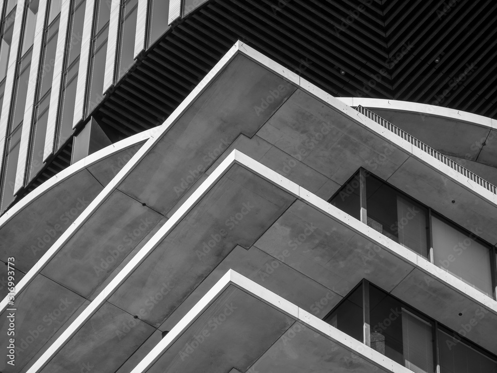 Fototapete abstract background architecture lines. modern architecture detail