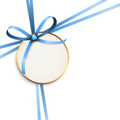 blue colored ribbon bow