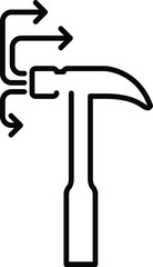 Indestructible icon, vector line illustration