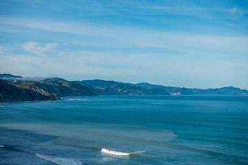The coast of Zumaia on a clear day