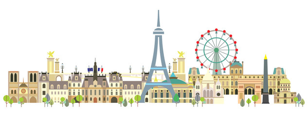 Paris colorful vector 3