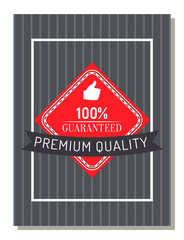 Promotional poster with cheap price proposal on premium quality products in store. Offer from shop for shoppers. Discounts and clearances at market. Thumb up icon and text, vector in flat style