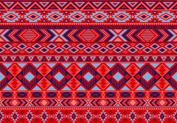 Boho pattern tribal ethnic motifs geometric seamless vector background. Cool indian tribal motifs clothing fabric textile print traditional design with triangle and rhombus shapes.