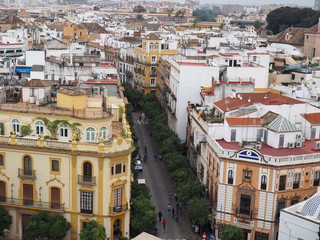 old city street aerial view