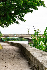 Fototapeta premium bridge over river Moselle. Pont a Mousson, France