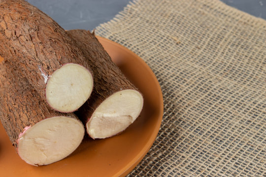 Pieces of Cassava. One of the most important brazilian food. (mandioca, yuca, mandioca, araruta brasileira)