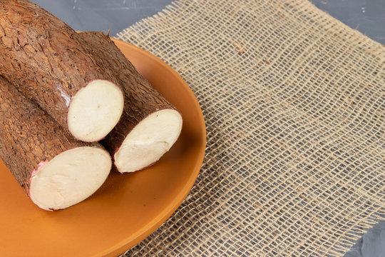 Pieces of Cassava. One of the most important brazilian food. (mandioca, yuca, mandioca, araruta brasileira)