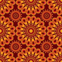 Seamless editable African vector design in color for textile and fabric print