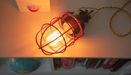 Vintage Industrie Gitter-Lampe