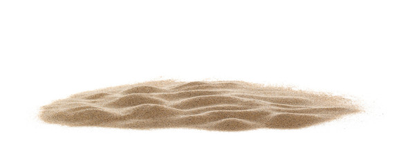 pile desert sand isolated on white background